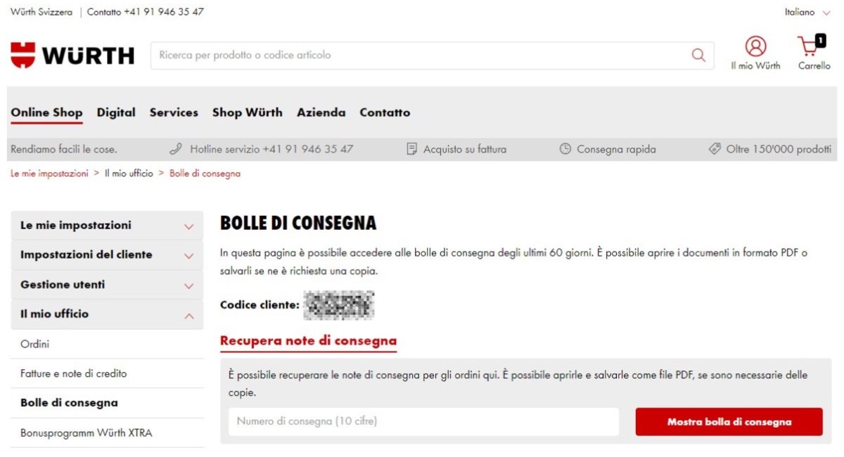 Dove posso trovare le mie bolle di consegna?